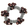 Crystal silver plated daisy stretch bracelet 7