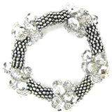 Crystal silver plated daisy stretch bracelet 7
