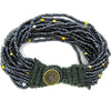 Grey glass seed bead crochet bracelet 7