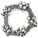 Crystal silver plated daisy stretch bracelet 7