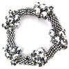 Crystal silver plated daisy stretch bracelet 7