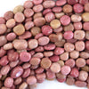 Natural Pink Rhodonite Pebble Nugget Beads Gemstone 15.5