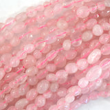 Natural Pink Rose Quartz Pebble Nugget Beads 15.5