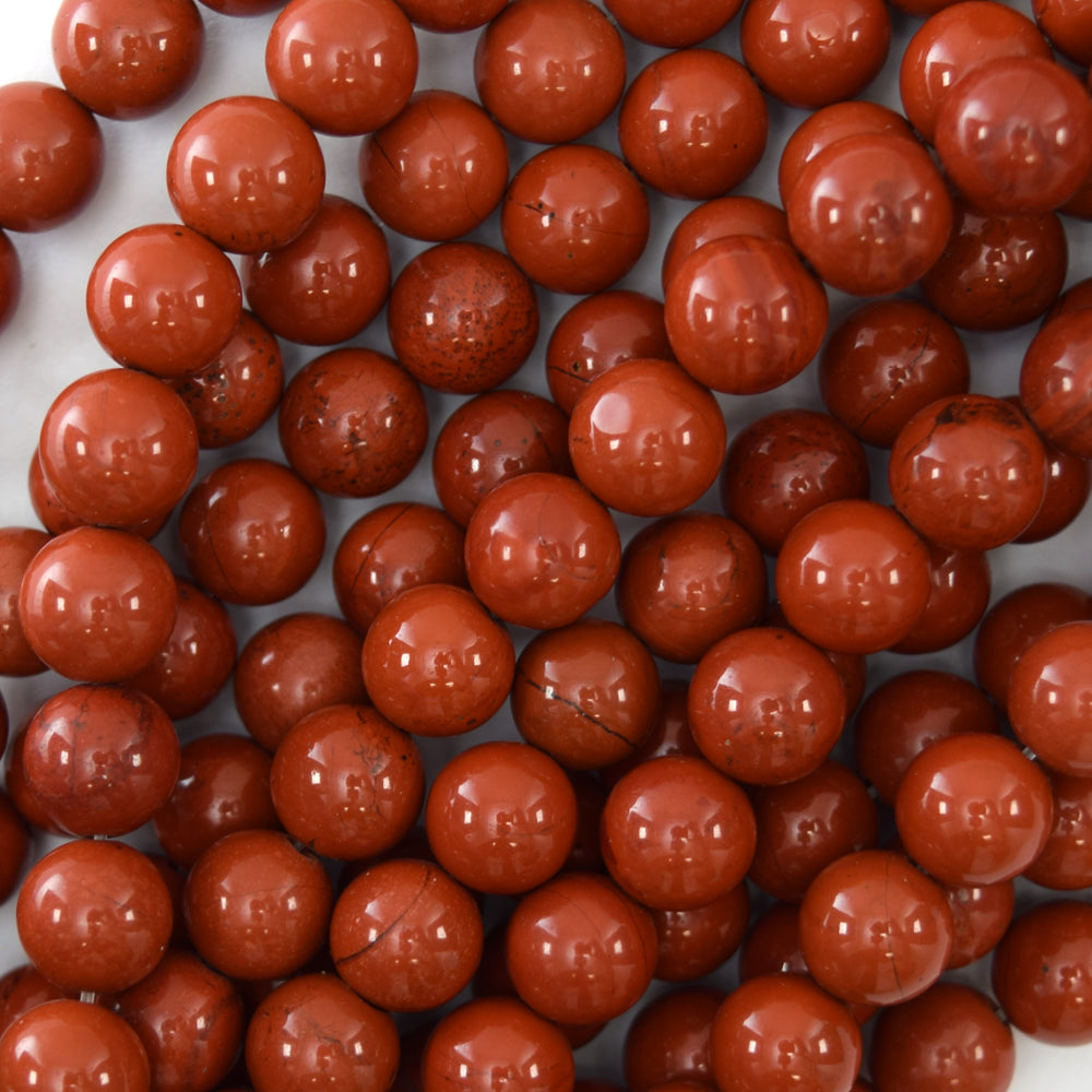 Natural Red Jasper Round Beads Gemstone 15" Strand 4mm 6mm 8mm 10mm 12mm