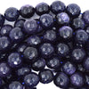 Faceted Blue Goldstone Round Beads Gemstone 14