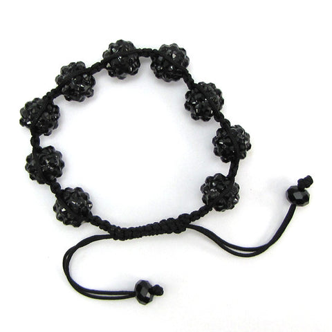 6mm black braided leather steel magnetic clasp bracelet