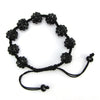 12mm black acrylic ball marcrame adjustable bracelet