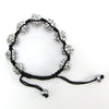12mm silver acrylic ball marcrame adjustable bracelet
