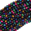 AA Rainbow Multicolor Tiger Eye Round Beads 15.5