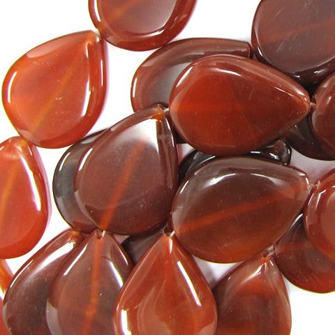 Faceted Orange Red Stripe Carnelian Round Beads 14.5" Strand 6mm 8mm 10mm
