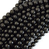 Natural Genuine Black Jet Round Beads Gemstone 15.5