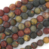 Natural Matte Multicolor Picasso Jasper Round Beads 15
