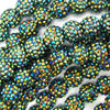 12 16mm resin acrylic rhinestone round beads dark green