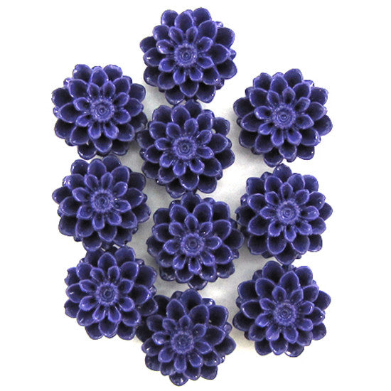 12mm synthetic purple coral carved chrysanthemum flower pendant bead 10pcs