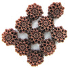 10mm synthetic brown coral carved chrysanthemum flower pendant bead 10pcs