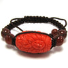20mm braided adjustable synthetic coral carved barrel bracelet 7