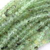Natural Faceted Green Prehnite Rondelle Button Beads 15