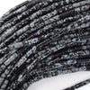 13mm natural black snowflake obsidian tube beads 15.5
