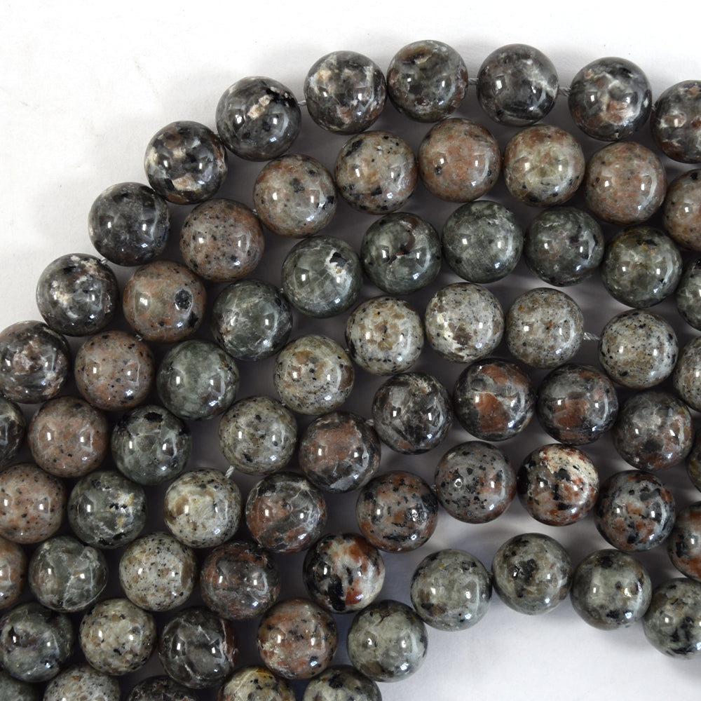 AA Natural Yooperlite UV Reactive Glowing Round Beads 15.5" 6mm 8mm 10mm 12mm