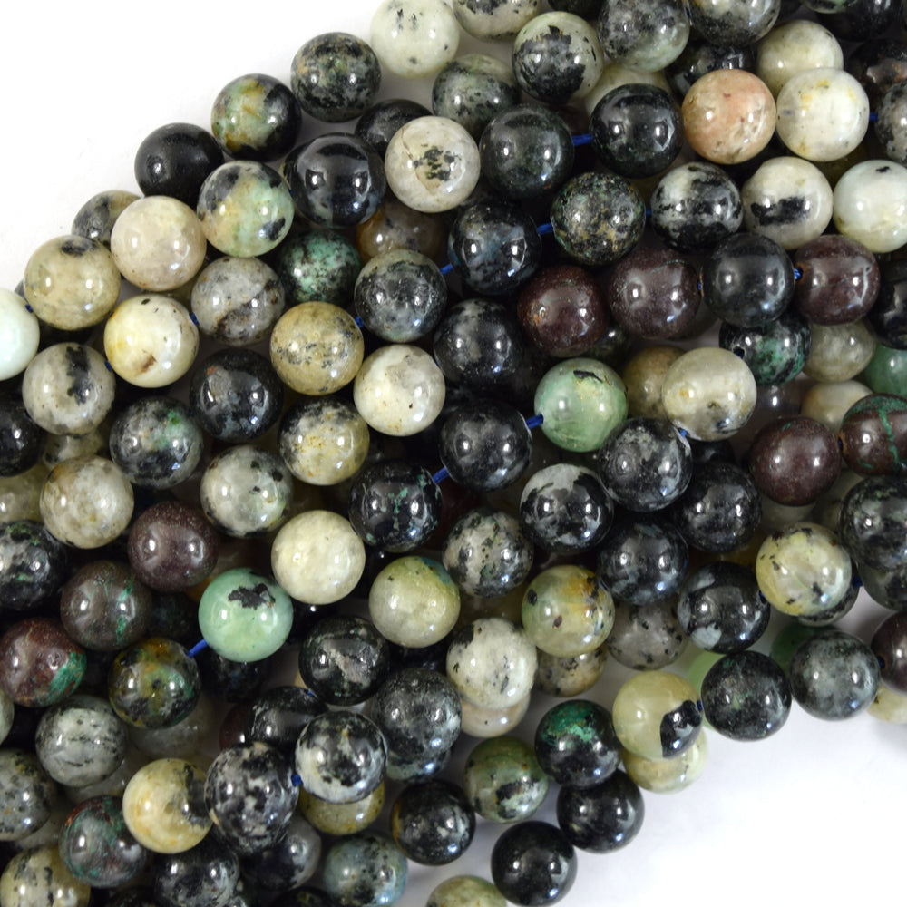 Natural Azurite Fynchenite Round Beads Gemstone 15.5" Strand 6mm 8mm 10mm S1