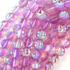 10mm rainbow light purple quartz round beads 15.5