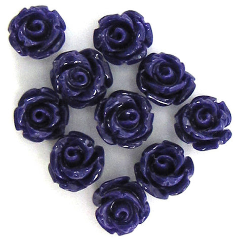 12mm synthetic black coral carved rose flower pendant bead 10pcs
