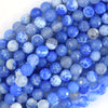 Faceted Light Blue Agate Round Beads Gemstone 15