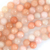 Natural Faceted Peach Aventurine Round Beads 15