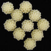 10mm cream synthetic coral carved chrysanthemum flower pendant bead 10pcs