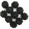 10mm black synthetic coral carved chrysanthemum flower pendant bead 10pcs