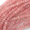Natural Faceted Pink Rose Quartz Rondelle Button Beads 15