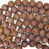 12mm matte purple druzy agate round beads 15.5