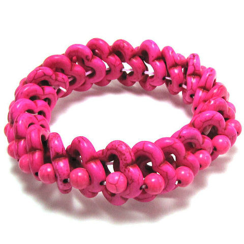 14mm braided adjustable synthetic coral carved rose flower bracelet 7" green