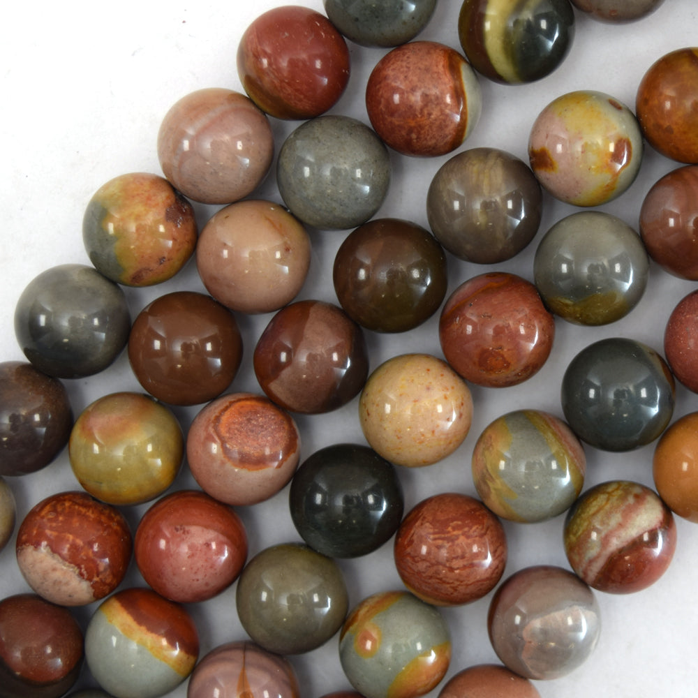 Landscape Polychrome Picture Jasper Round Beads 15.5" 4mm 6mm 8mm 10mm 12mm