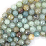 Mystic Titanium Faceted Amazonite Round Beads Gemstone 15