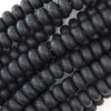 Matte Black Onyx Rondelle Button Beads Gemstone 15.5