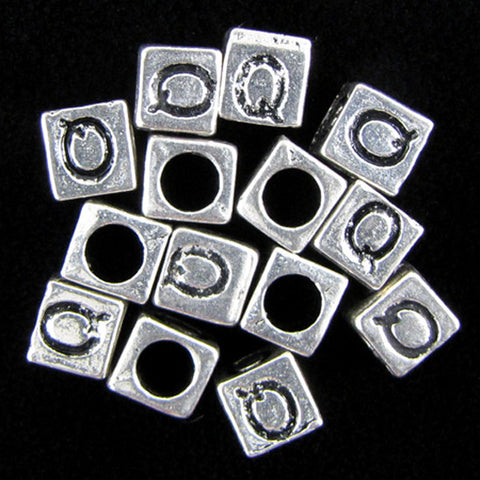 20 7mm pewter alphabet cube bead letter "Z" findings