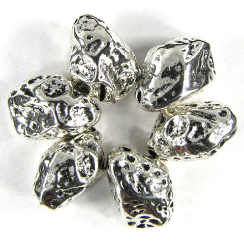 8 14mm silver plated pewter bear charm beads findings