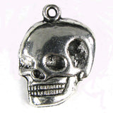 16 22mm silver plated pewter skull beads charm findings
