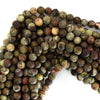 Natural Matte Australian Flower Agate Round Beads 15.5
