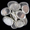 36 16mm silver plated pewter carved oval beads findings
