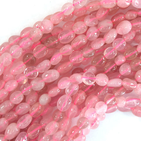 Natural Madagascar Pink Rose Quartz Round Beads 15.5" Strand 6mm 8mm 10mm 12mm
