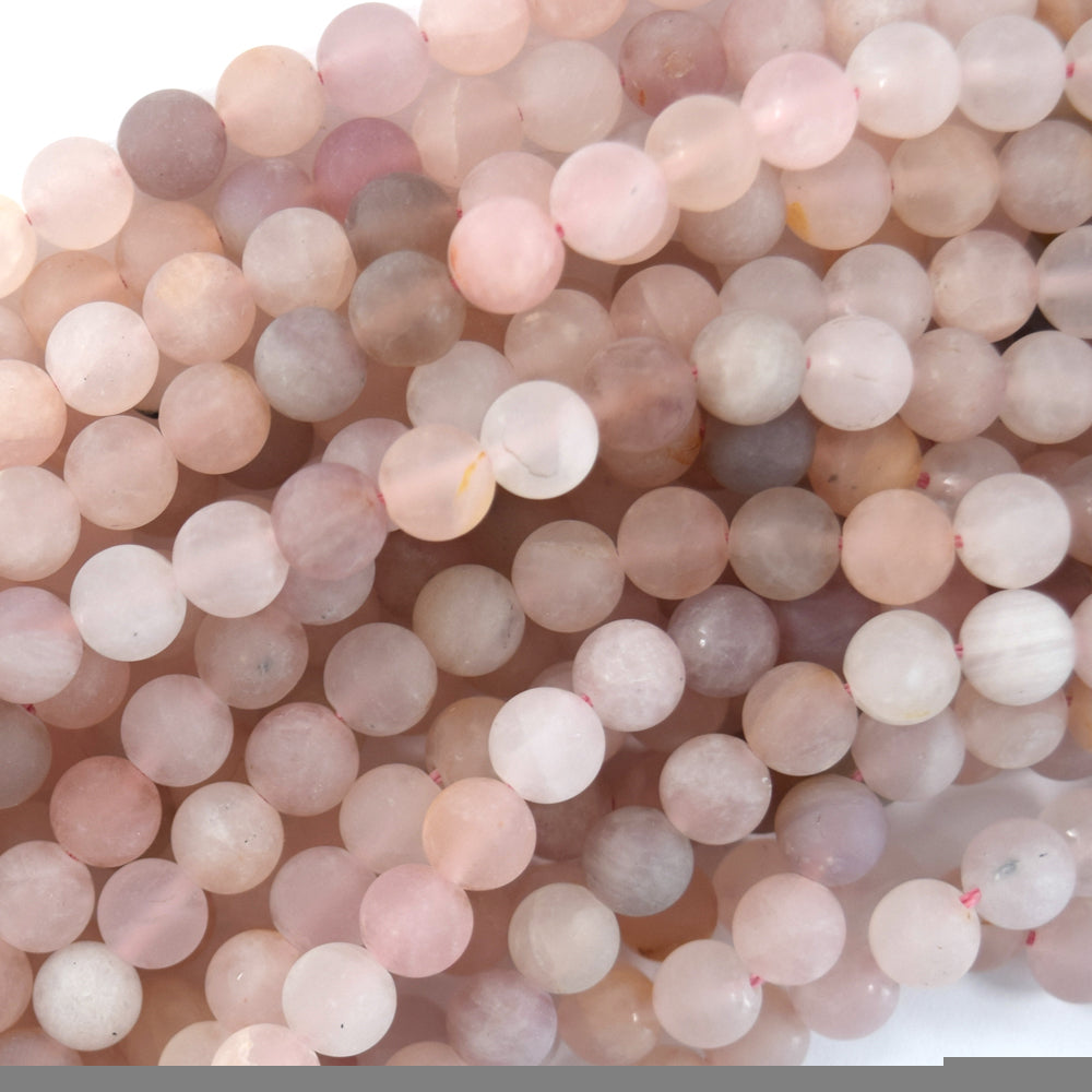 Natural Matte Madagascar Lavender Rose Quartz Round Beads 15.5" 6mm 8mm 10mm