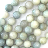 Natural Light Blue Aquamarine Round Beads 15.5