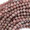 Natural Plum Purple Jade Round Beads Gemstone 15