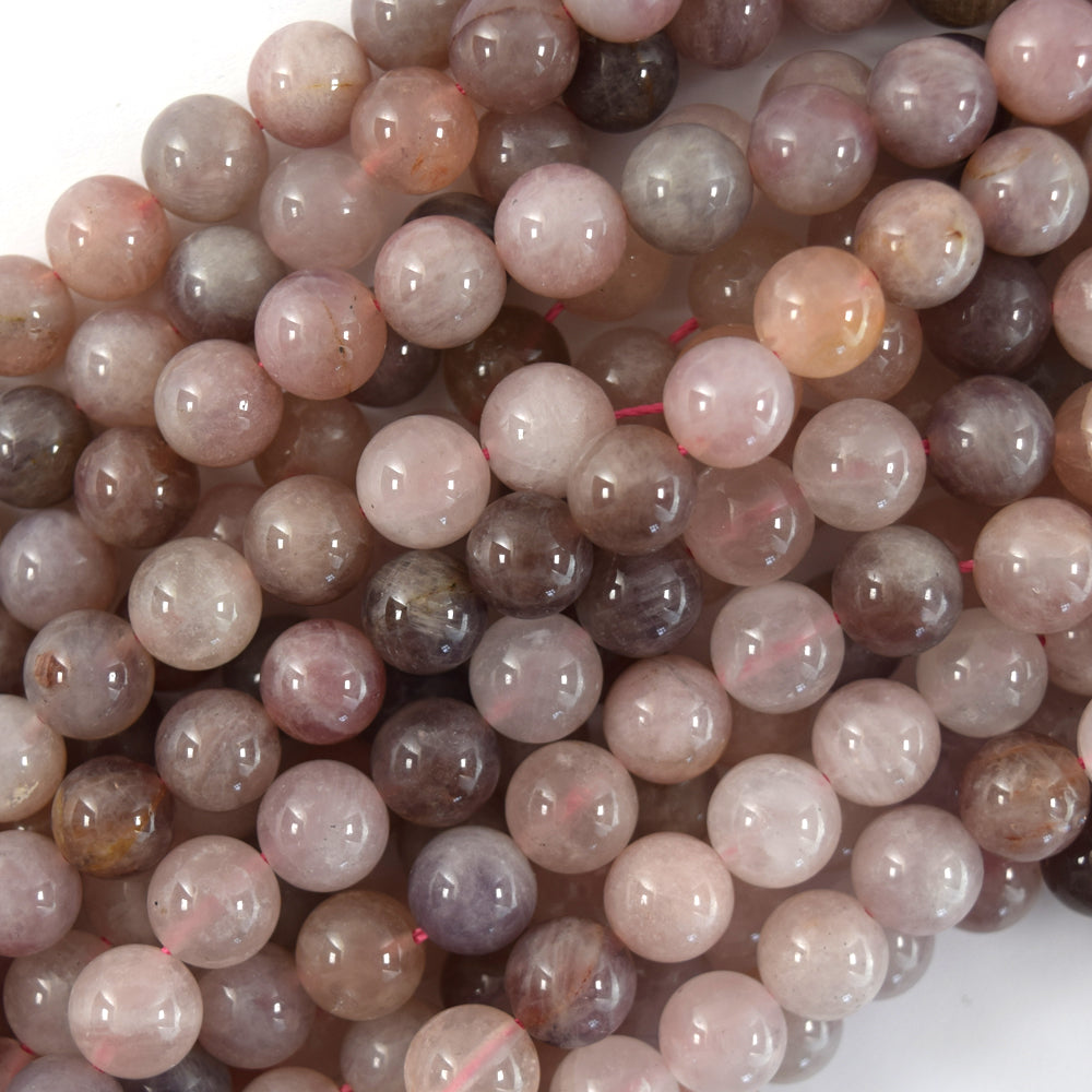 Natural Madagascar Lavender Rose Quartz Round Beads 15.5" Strand 6mm 8mm 10mm