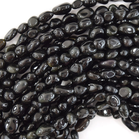 Natural Faceted Black Obsidian Round Beads 15" Strand 3mm 4mm 6mm 8mm 10mm 12mm