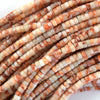 4mm natural red spider web jasper heishi disc beads 15.5