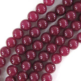 Ruby Red Jade Round Beads Gemstone 15
