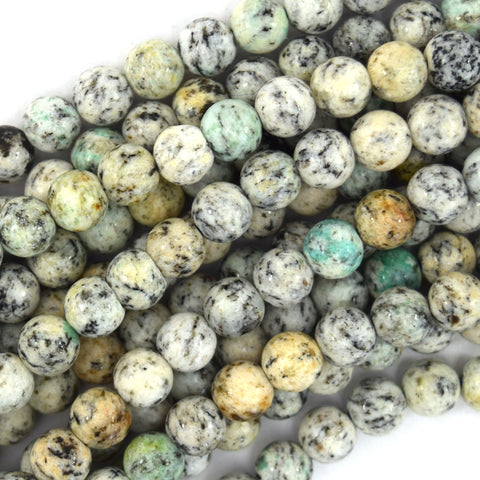 6mm faceted green dragon blood jasper round beads 15.5" strand